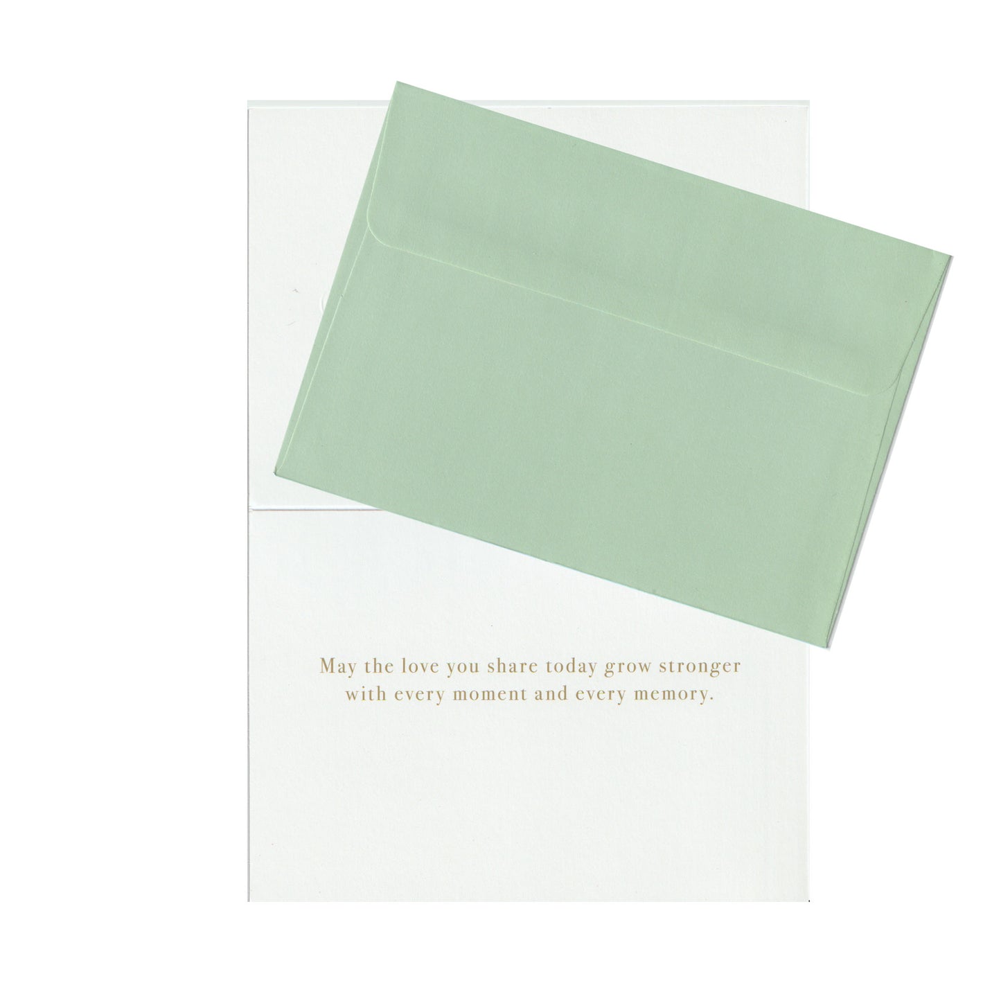 Light green card with a message on a white background