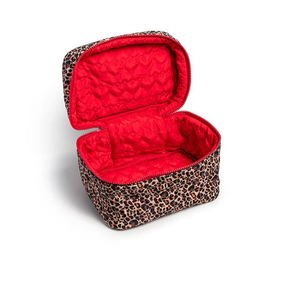 Cheetah cosmetic pouch for makeup and travel essentials