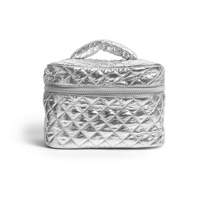 Silver Silver cosmetic pouch for makeup and travel essentials
