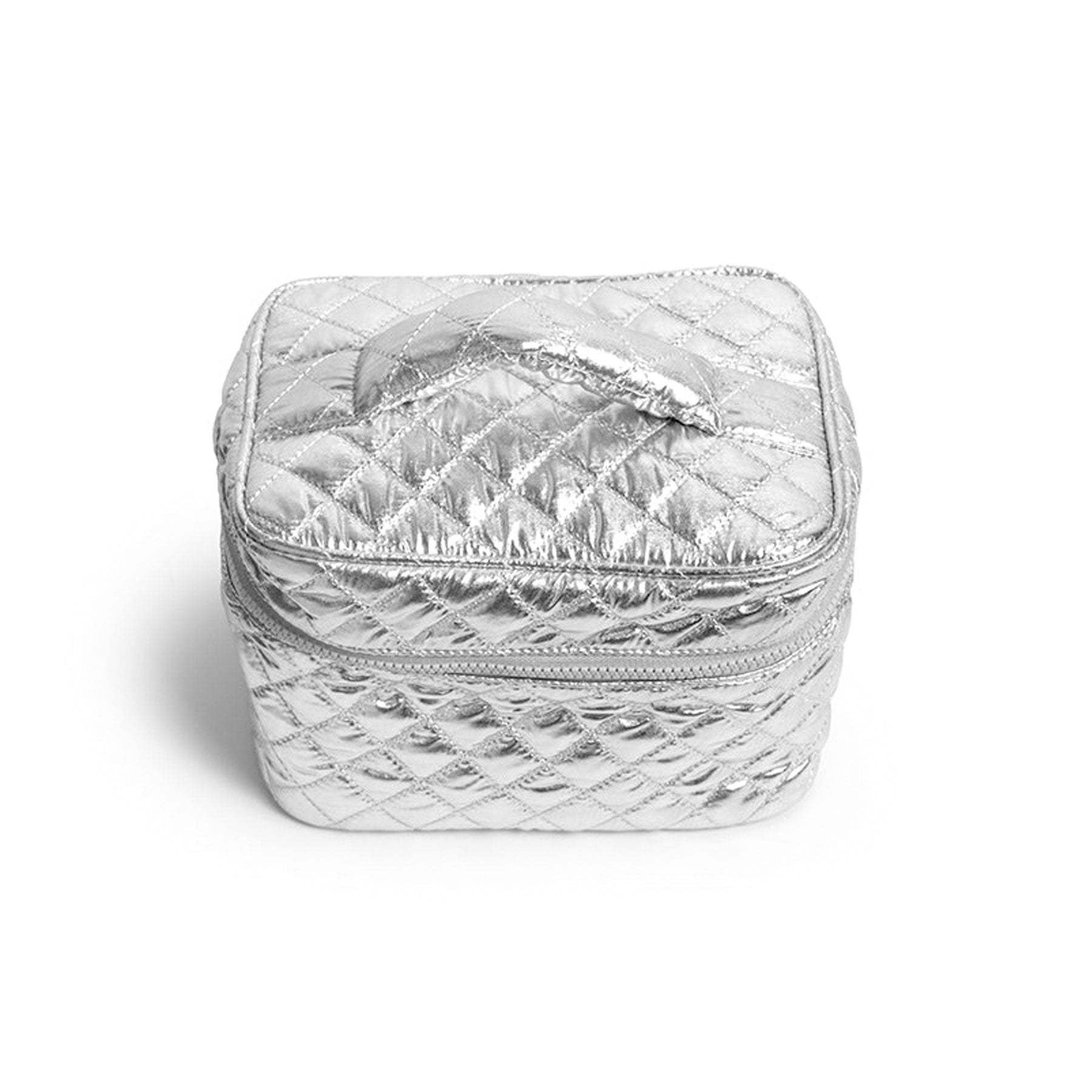 Silver Silver cosmetic pouch for makeup and travel essentials