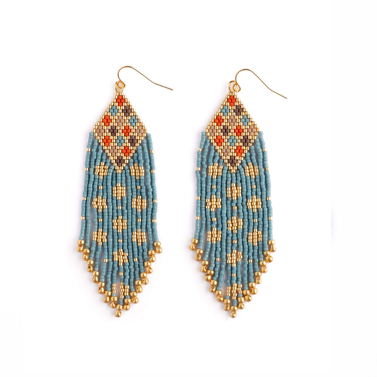 Sari Fringe Earrings (Blue)