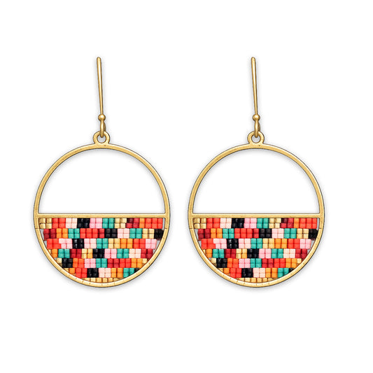 Patchwork Circle Earrings