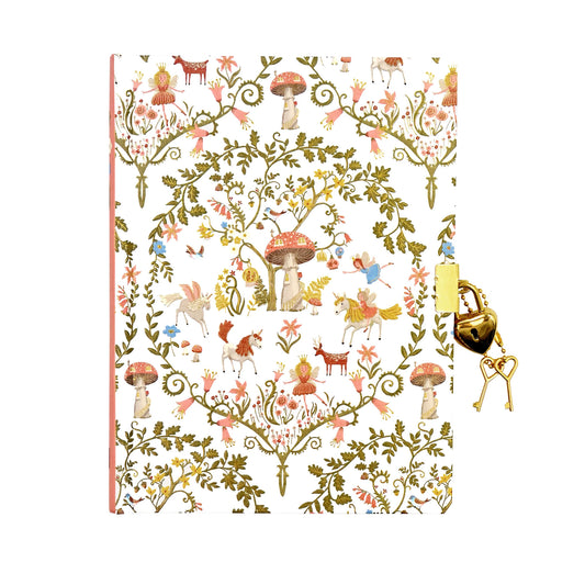 Decorative diary with look and with fairy tale design on a white background
