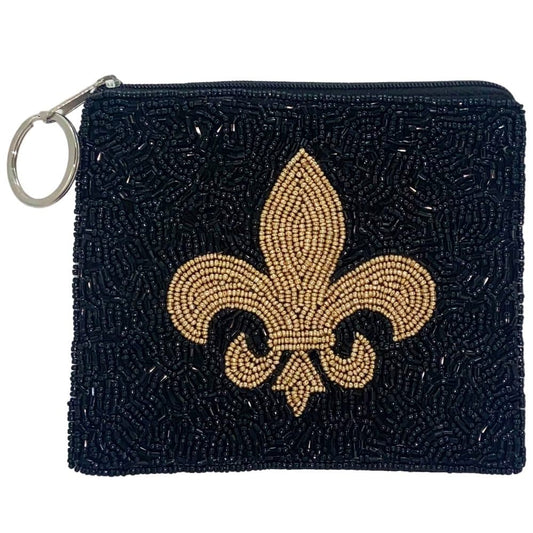 Fleur De Lis Beaded Coin Pouch - For Her - shop_name