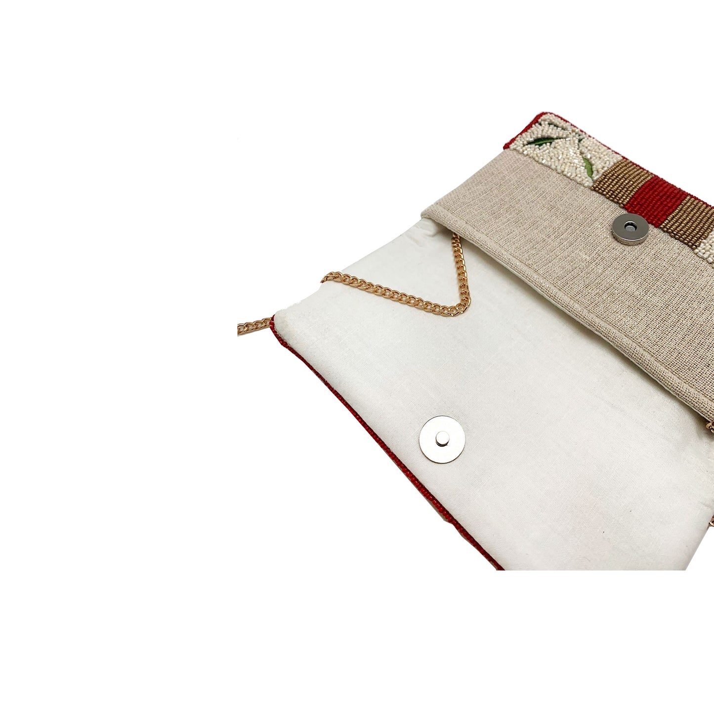 Mini pochette perlée Floral Elegance