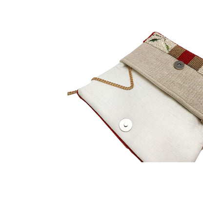Mini pochette perlée Floral Elegance
