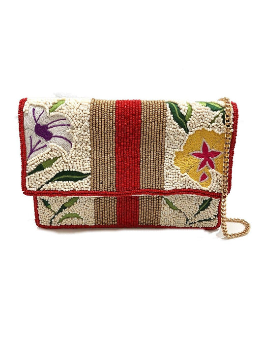 Floral Elegance Beaded Mini Clutch - For Her - shop_name