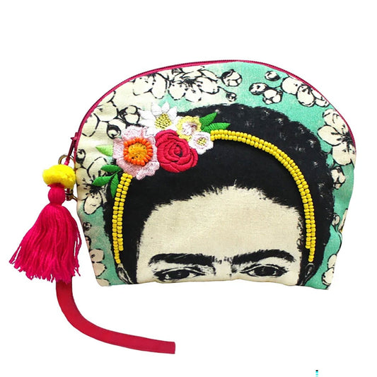 Frida Kahlo Embroidered Make Up Bag - For Her - shop_name