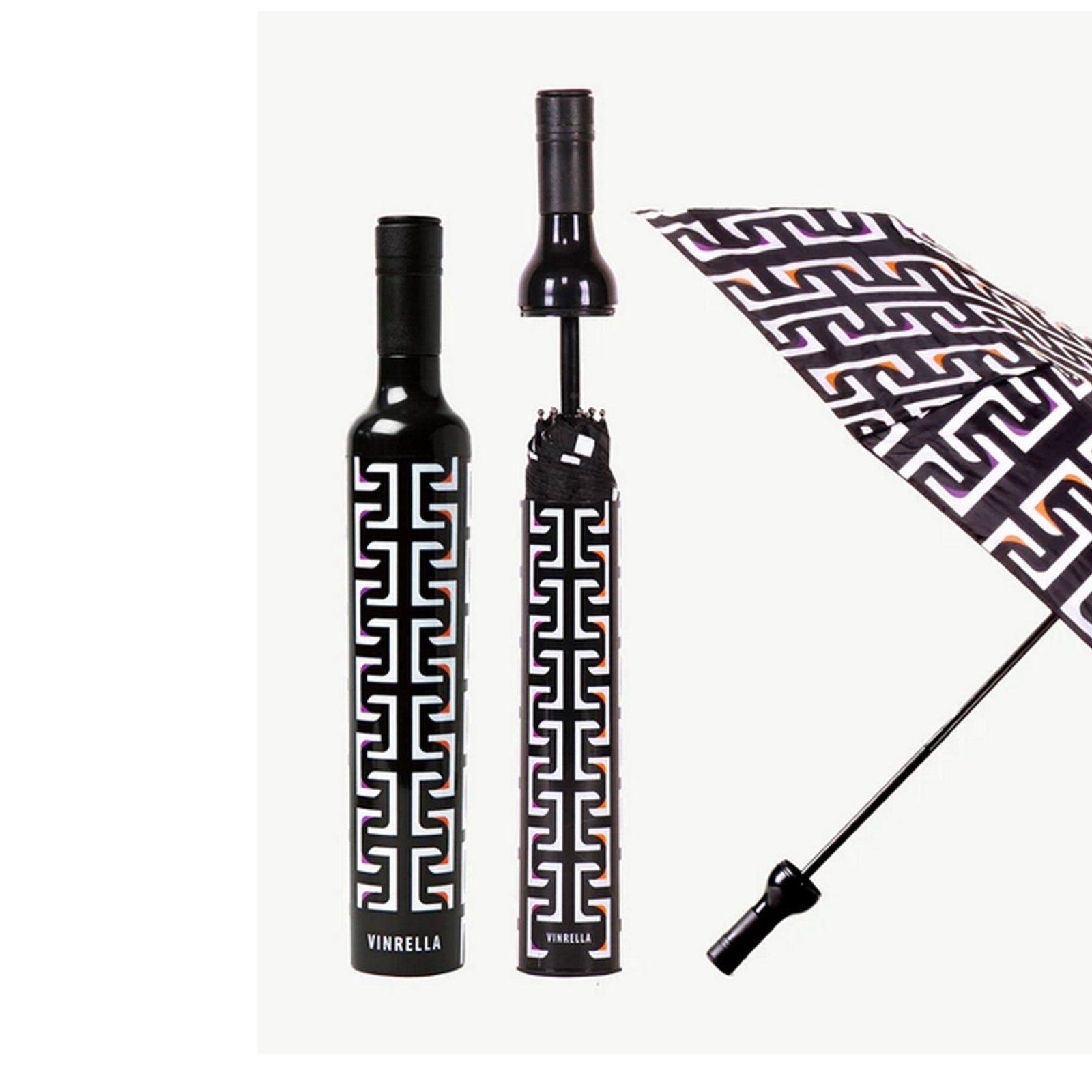 Geometric Black Bottle Umbrella - For Her - shop_name