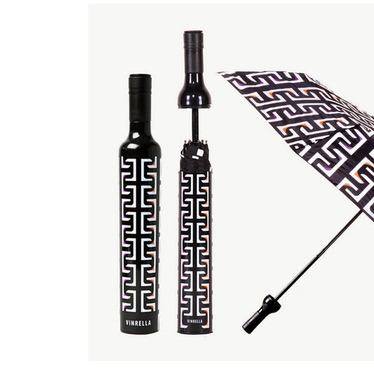 Geometric Black Bottle Umbrella - For Her - shop_name