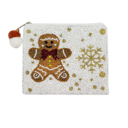 Soyez joyeux ! Pochette à pièces rouge vif ornée de perles