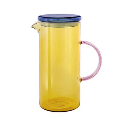 Glass jug Fred yellow