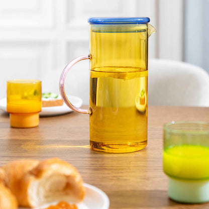 Glass jug Fred yellow