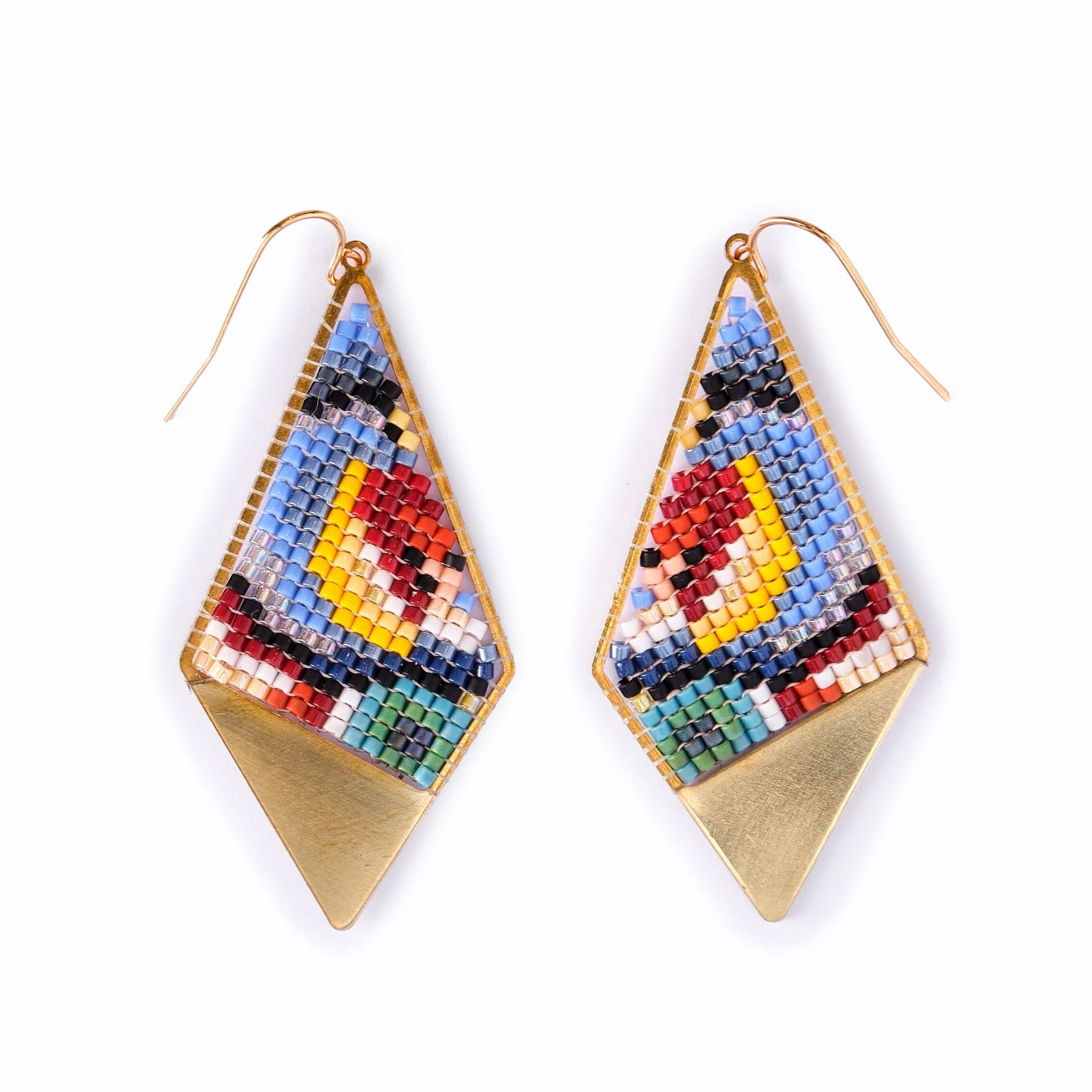 Kaleidoscope Kite Earrings Blue-Green