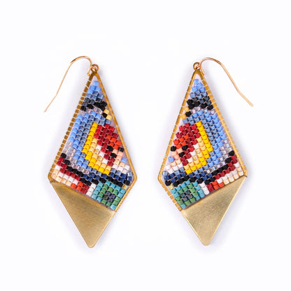 Kaleidoscope Kite Earrings Blue-Green