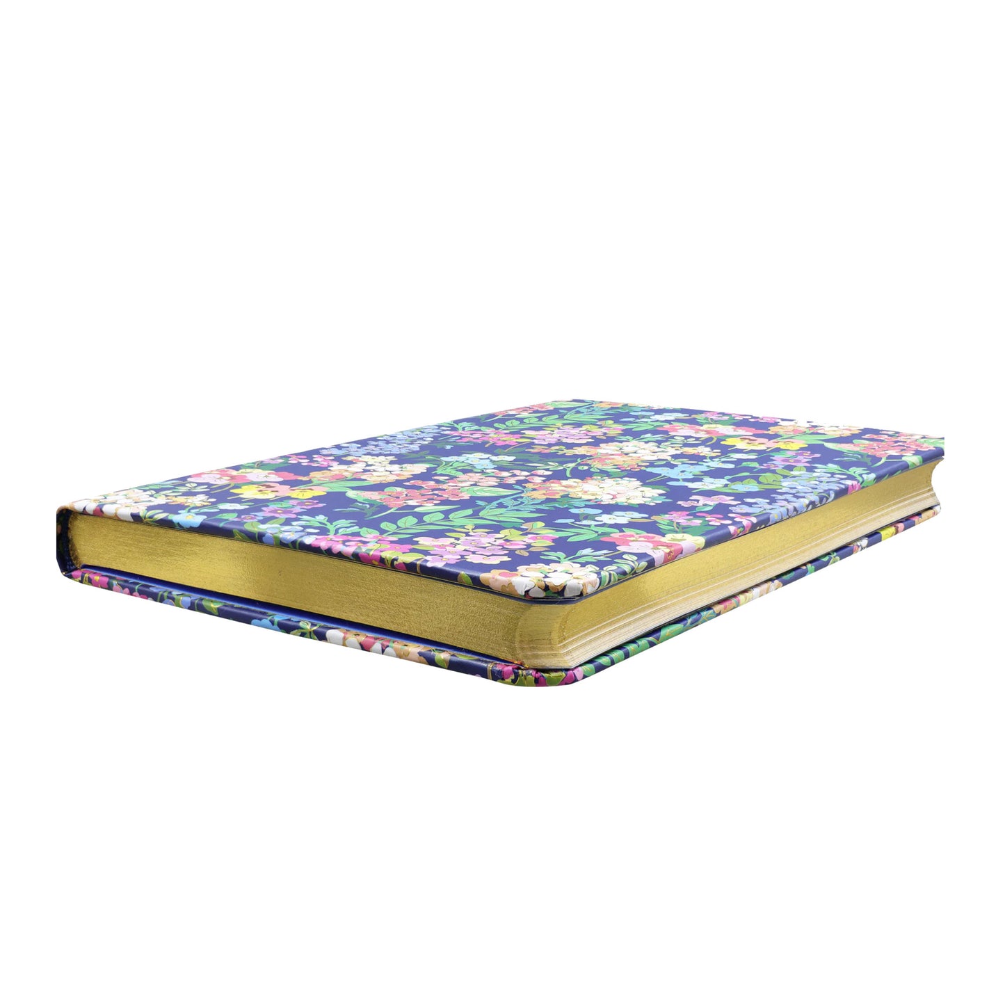 Floral-patterned notebook on a white background