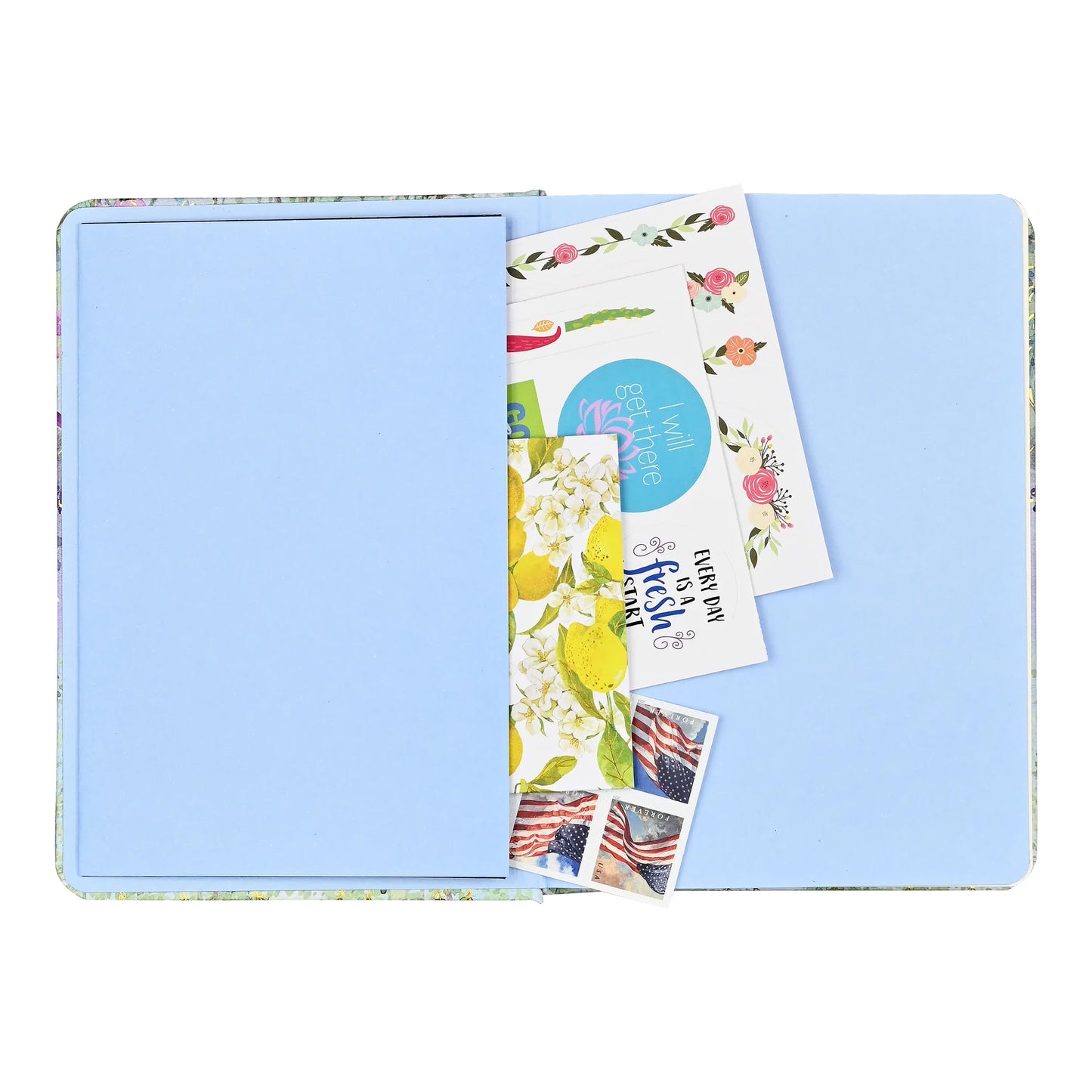back-flap of notebook tree of butterflies