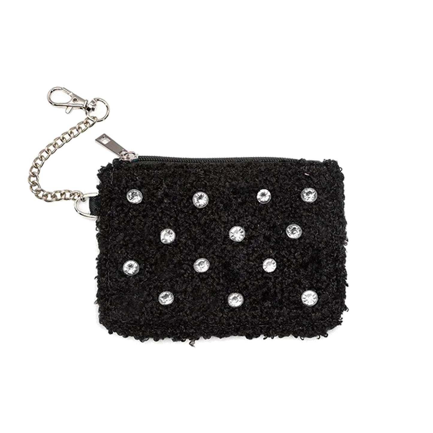 Black Crystal Key Chain Pouch