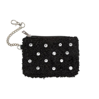 Black Crystal Key Chain Pouch
