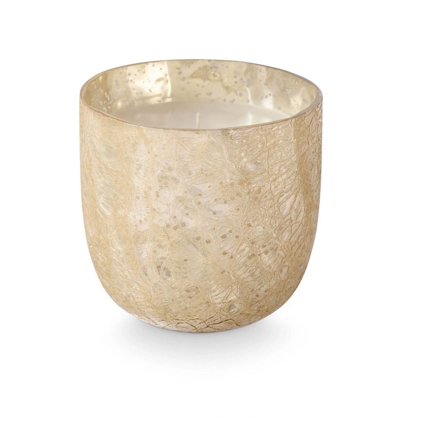 Large Boxed Crackle Glass Candle Winter White - Candle - shop_name