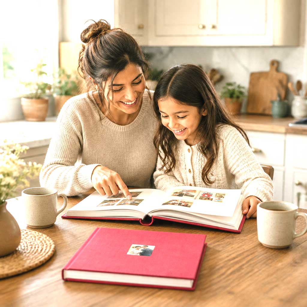 Bold and refined, this red linen photo album adds a classic touch to your photo collection
