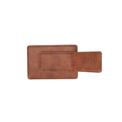 Magnetic Money Clip & Card Case Brown - For Him - shop_name