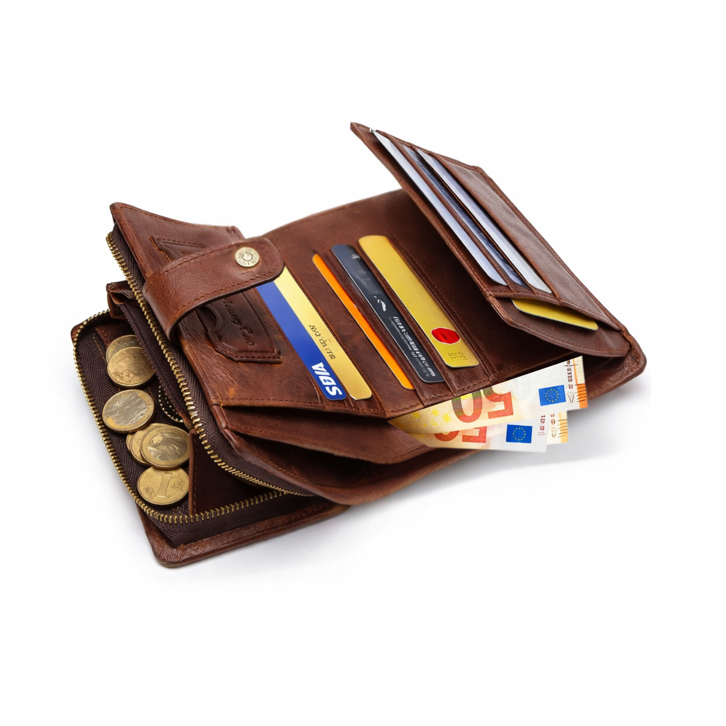 Portefeuille en cuir véritable