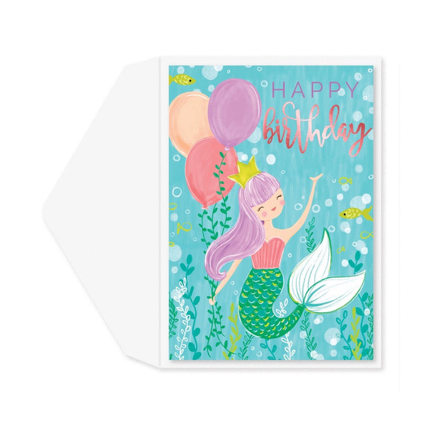 Mermaid Princess Birthday Card
