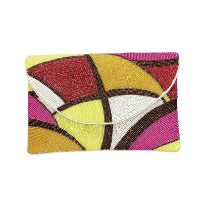 Multi - Colored Abstract Beaded Clutch - For Her