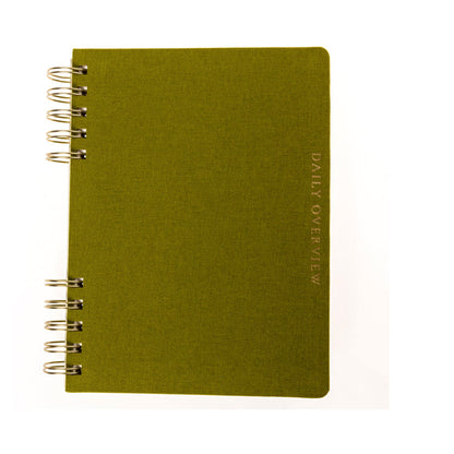 Olive Green 6 x 8 Fabric-Covered Journal with Magnetic Bookmarks