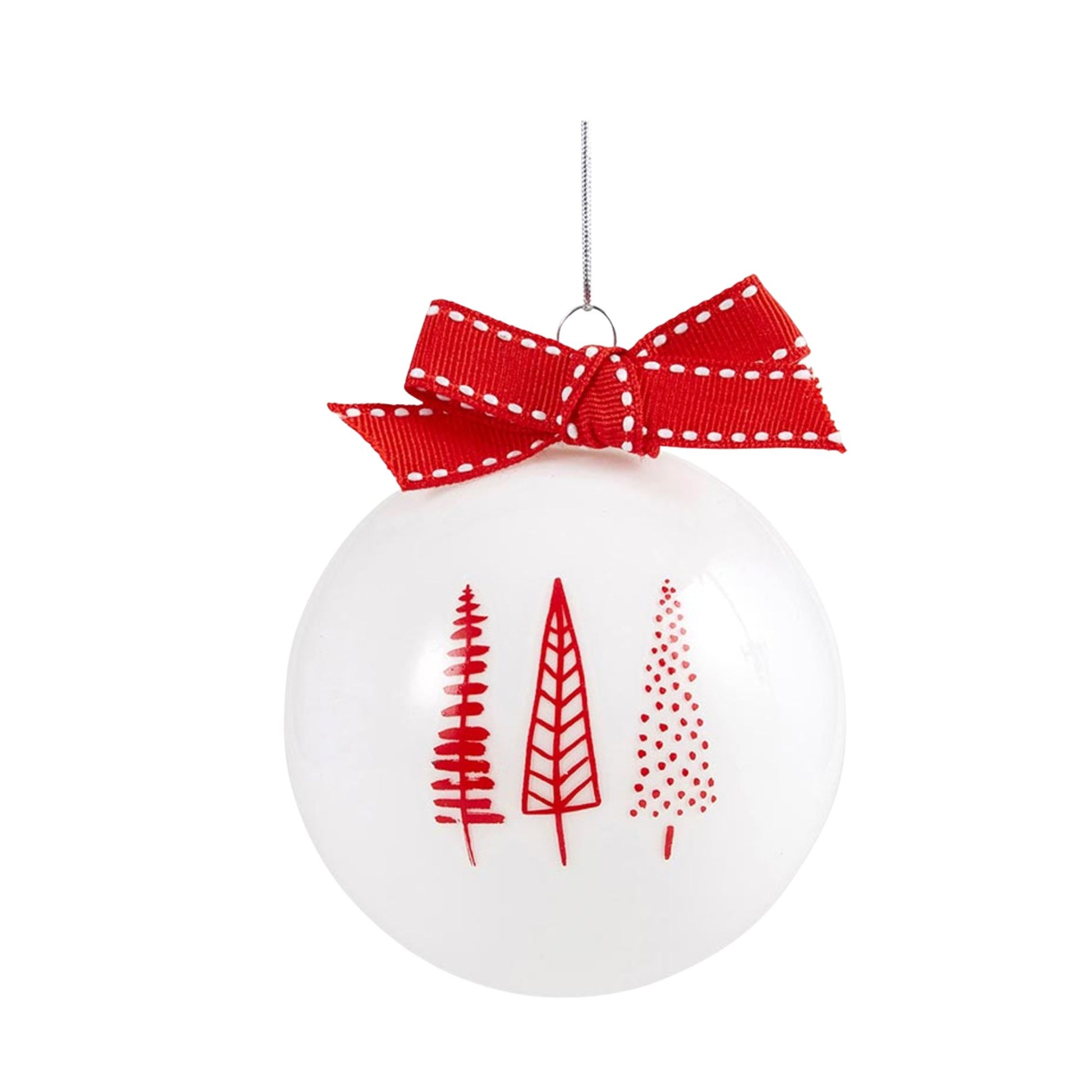 Ornament with 3 Christmas trees and  finished with festive ribbon bows.