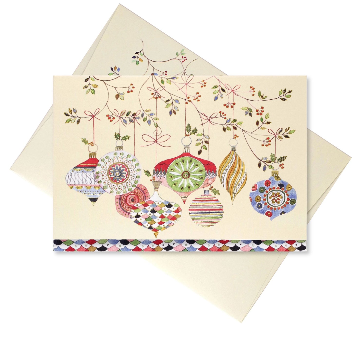 Watercolor Ornaments Holiday Cards