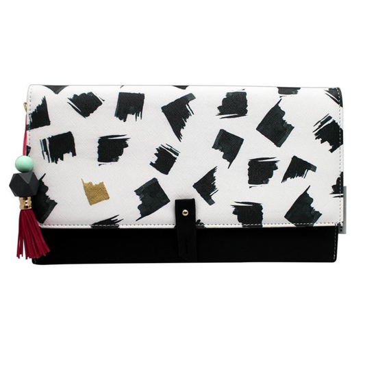 Pochette perlée à grandes feuilles