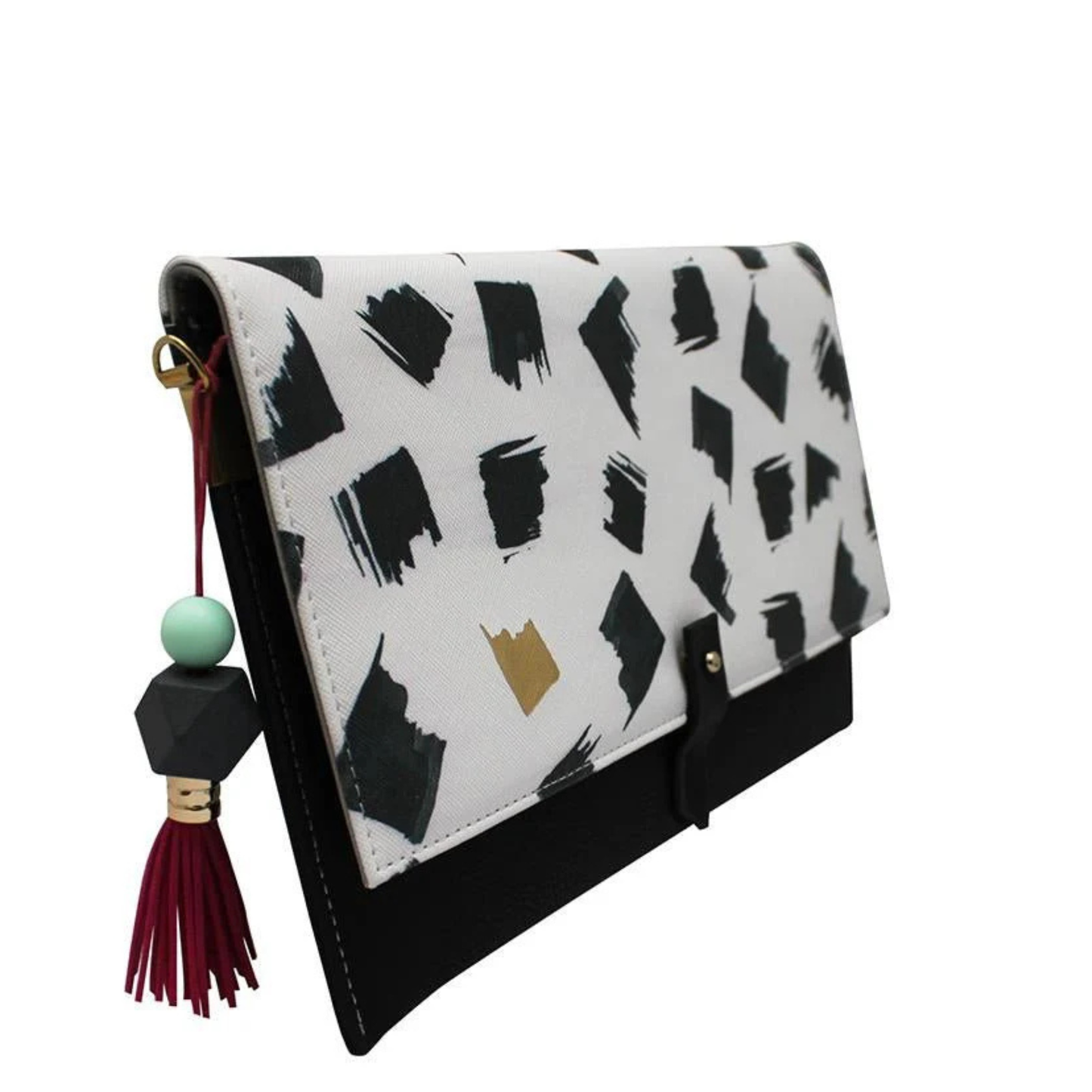 Pochette perlée à grandes feuilles