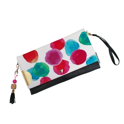 Pochette perlée à grandes feuilles