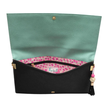 Pochette perlée à grandes feuilles