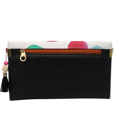 Pochette perlée à grandes feuilles