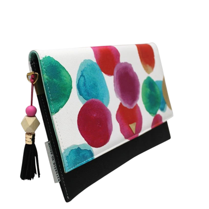 Pochette perlée à grandes feuilles