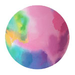 Colorful tie-dye sphere on a white background