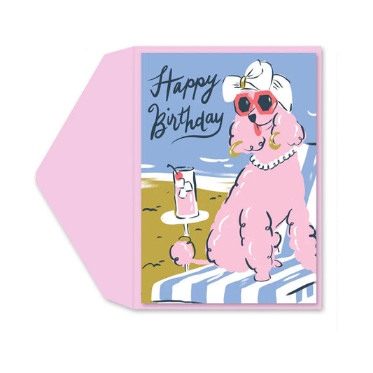 Pink Poodle Greeting Card