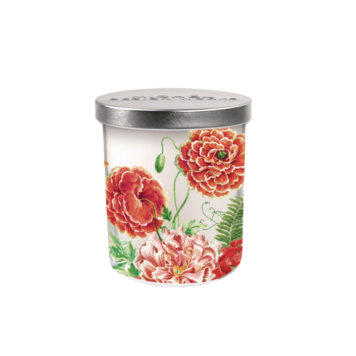 Pot de bougie avec couvercle coquelicots et posies