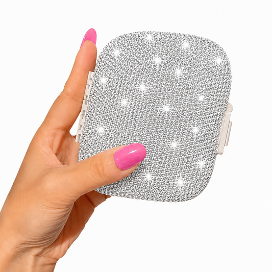 Silver Pill Organizer with 8 Compartments