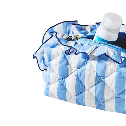 Quilted Zip Pouch Fancy Blue Large