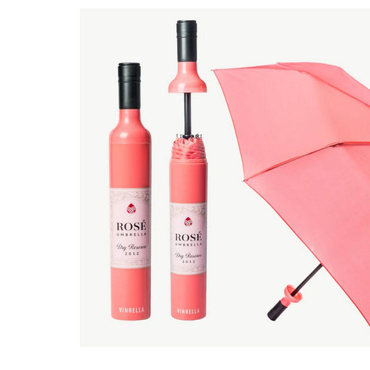 Rose Labeled Wine Bottle Umbrella - For Her - shop_name