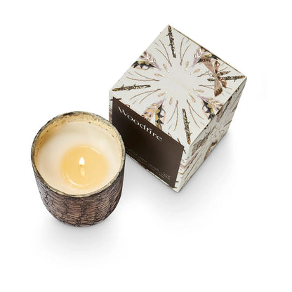 Small Boxed Crackle Glass Candle Woodfire - Candle - shop_name