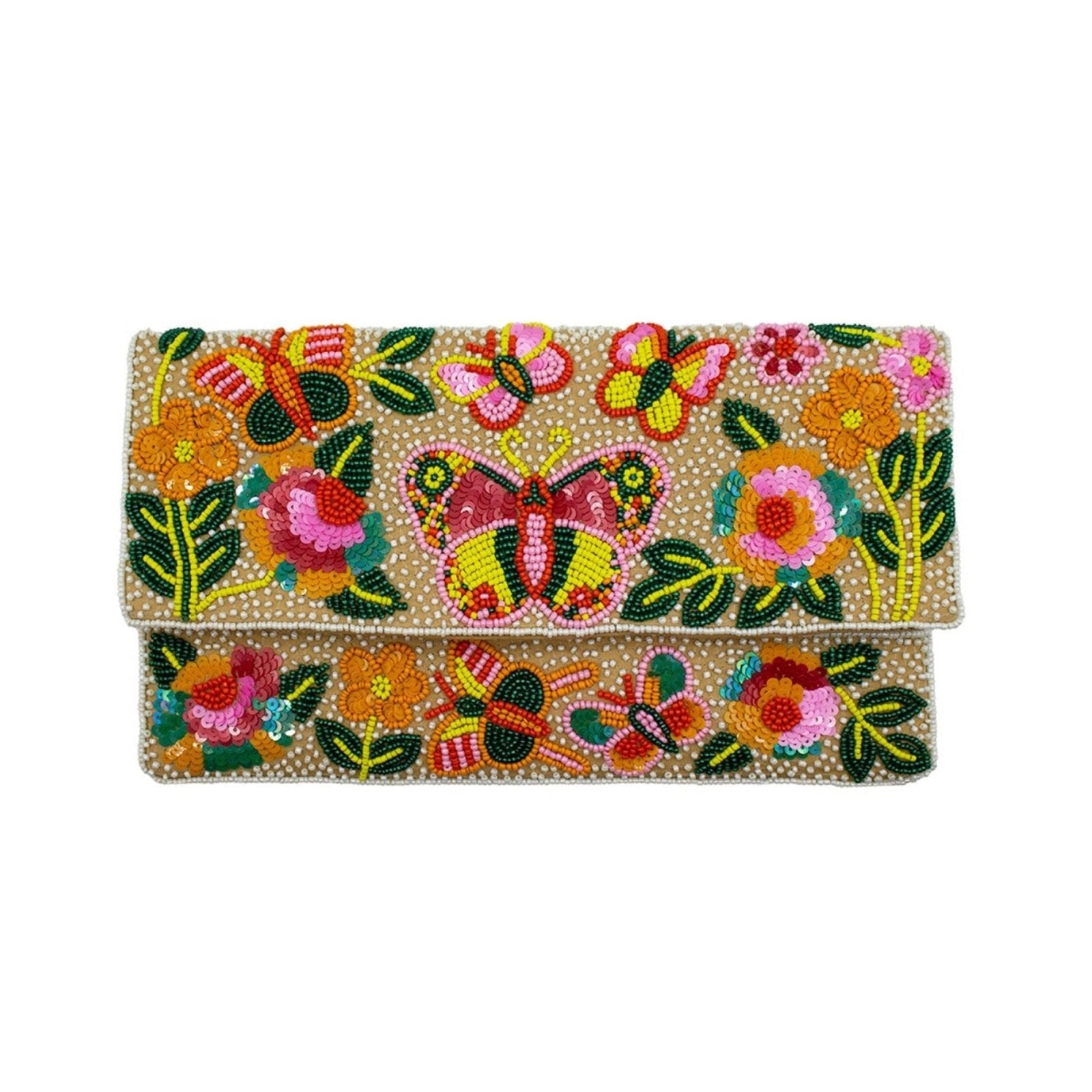 Spring Butterfly Beaded Clutch - For Her - shop_name