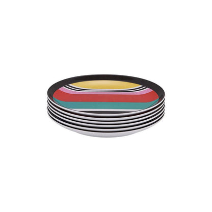 Srtipes Appetizer Plate Set - 6 - piece - Living - shop_name