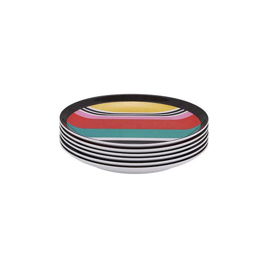 Srtipes Appetizer Plate Set - 6 - piece - Living - shop_name
