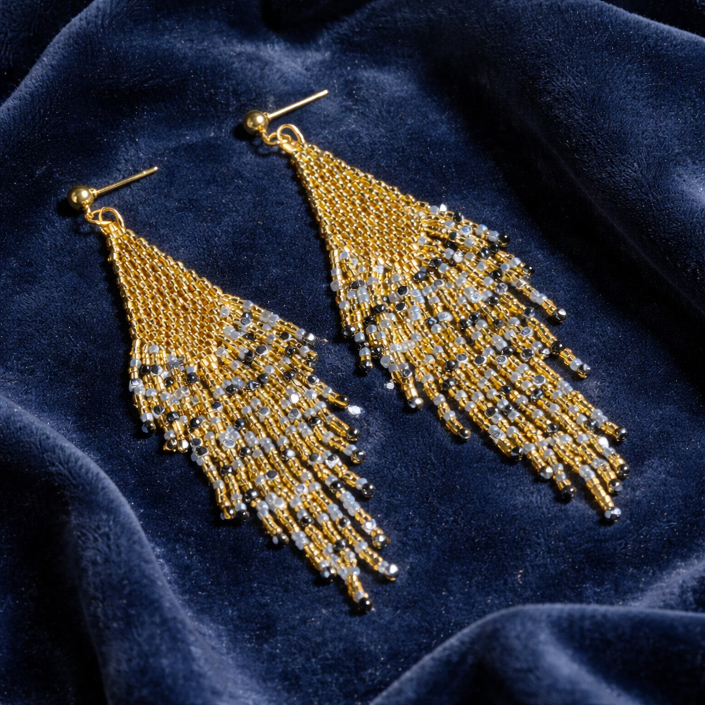 Starlight Fringe Earrings - Gold