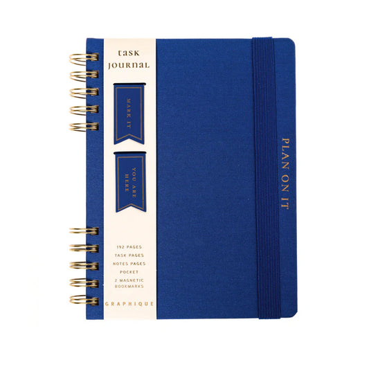 Cobalt Blue 6 x 8 Fabric-Covered Journal with Magnetic Bookmarks